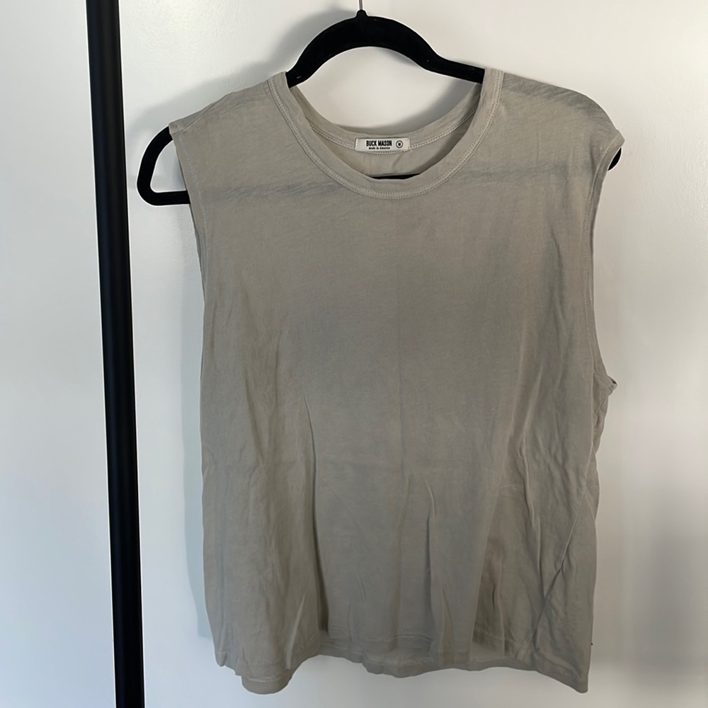 Never worn bone beige Buck Mason size Medium muscle tank 100% cotton